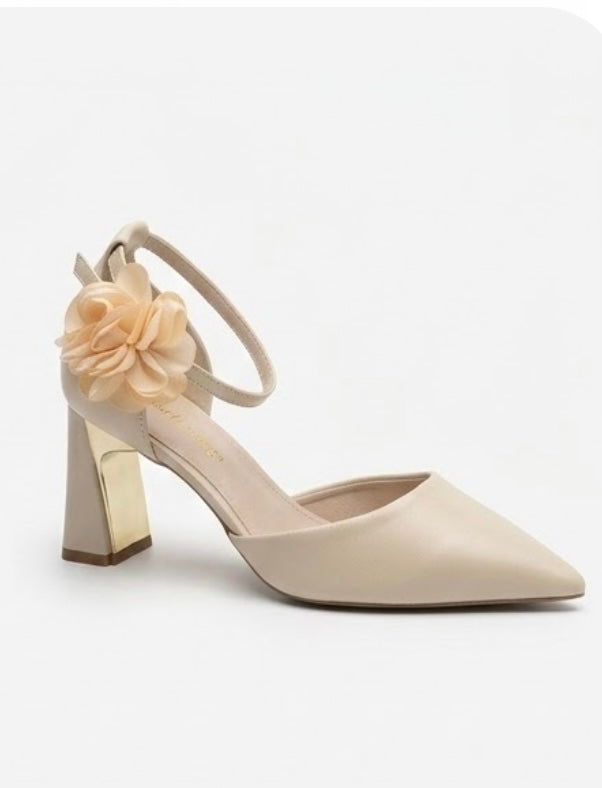 Escarpins Slingback à Talon Doré